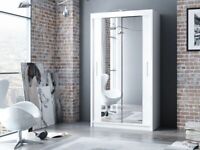 Stylish Sliding Mirror Wardrobe Available for Sale In Black - White - Grey Colors