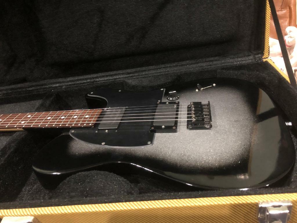 Fender squire Jim root telecaster silverburst nitrocellulose finish EMG