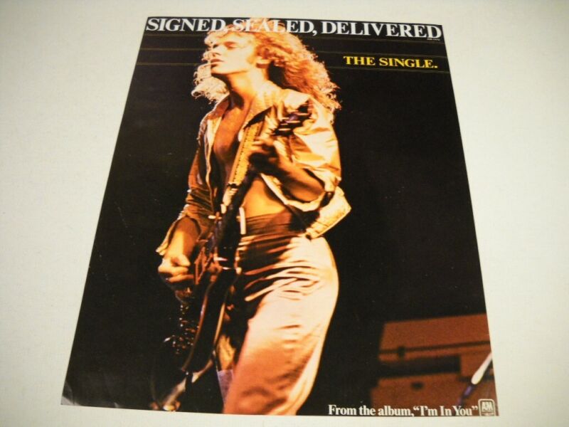 PETER FRAMPTON the new single is SIGNED SEALED DELIVERED 1977 Promo Poster Ad