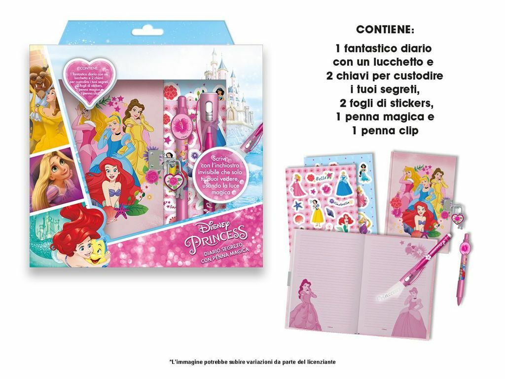 Disney Princess Diario Segreto Con Penna Magica Gioco Giocattolo Bambini sar