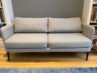 West Elm grey 2-seater sofa and arm chairs