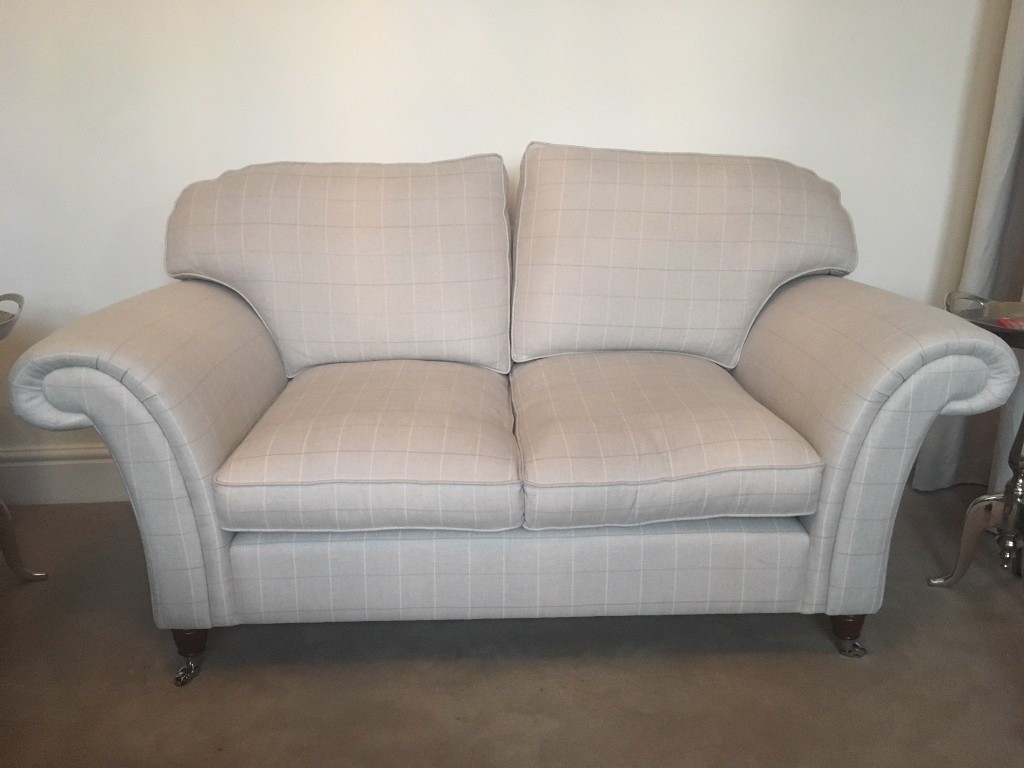 Laura Ashley Mortimer 2seater sofa in silver Elmore check immaculate