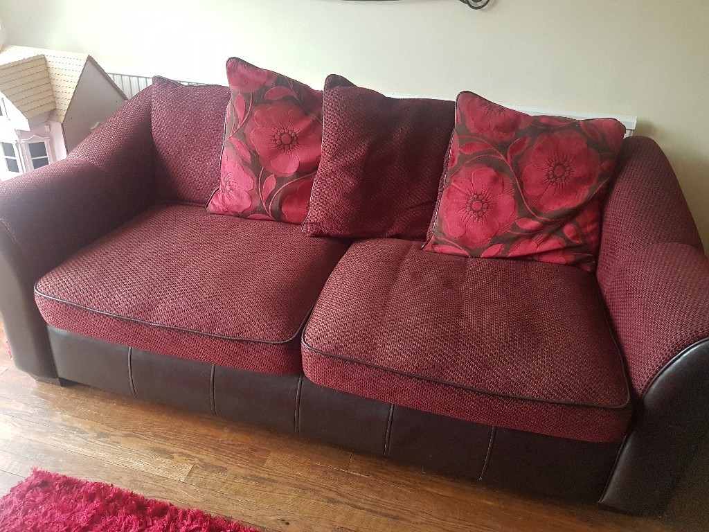 Burgundy/red sofa for sale in Torquay, Devon Gumtree