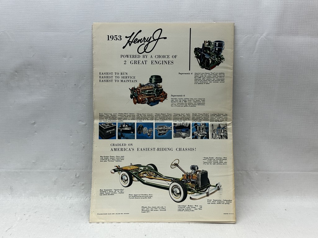 1953 Kaiser & Henry J ORIGINAL Large Sales Brochure