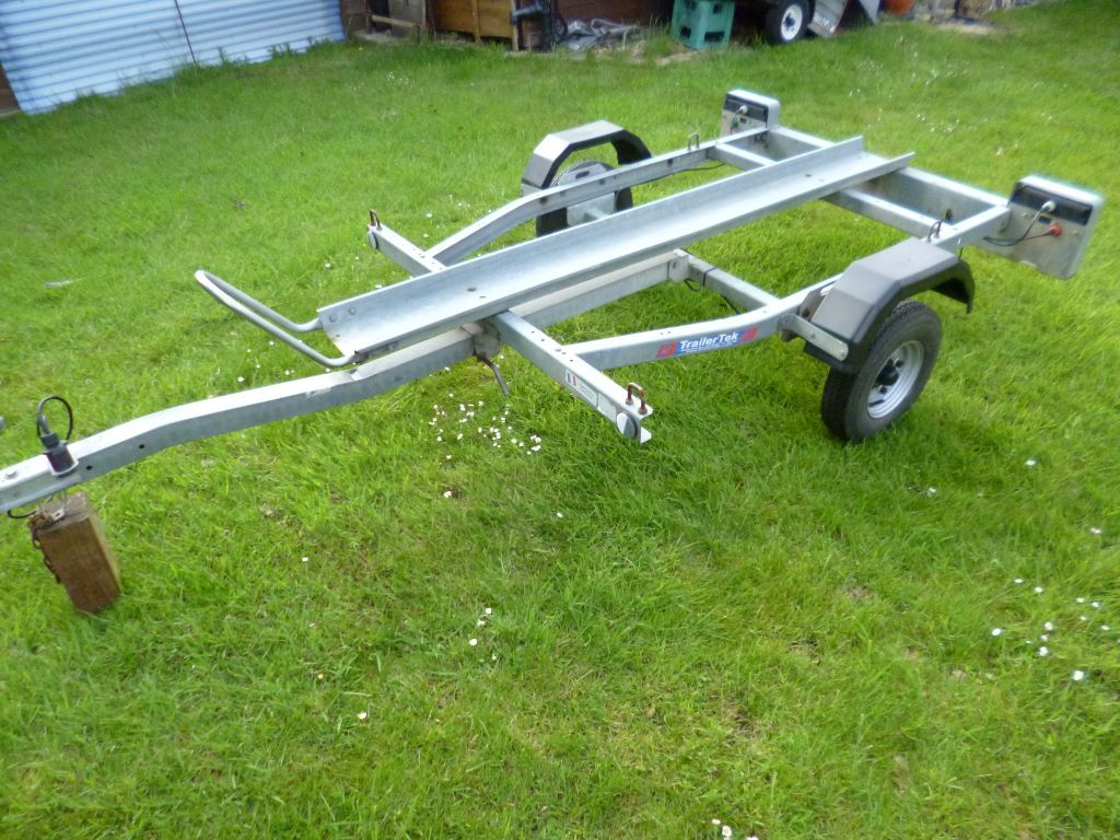 Motorbike Trailer, TrailerTek, Fully Galvanised, Tilt Body Load, Lights