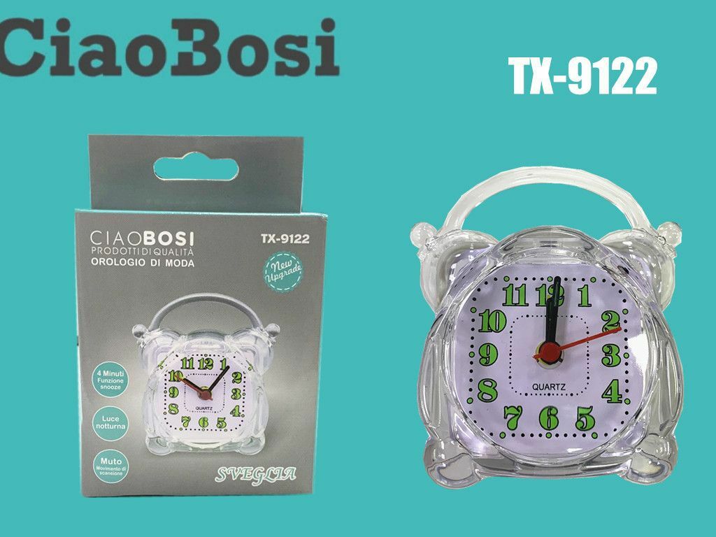 Orologio Sveglia Alarm Clock Con Luce Notturna Funzione Muto Tx-9122 linq