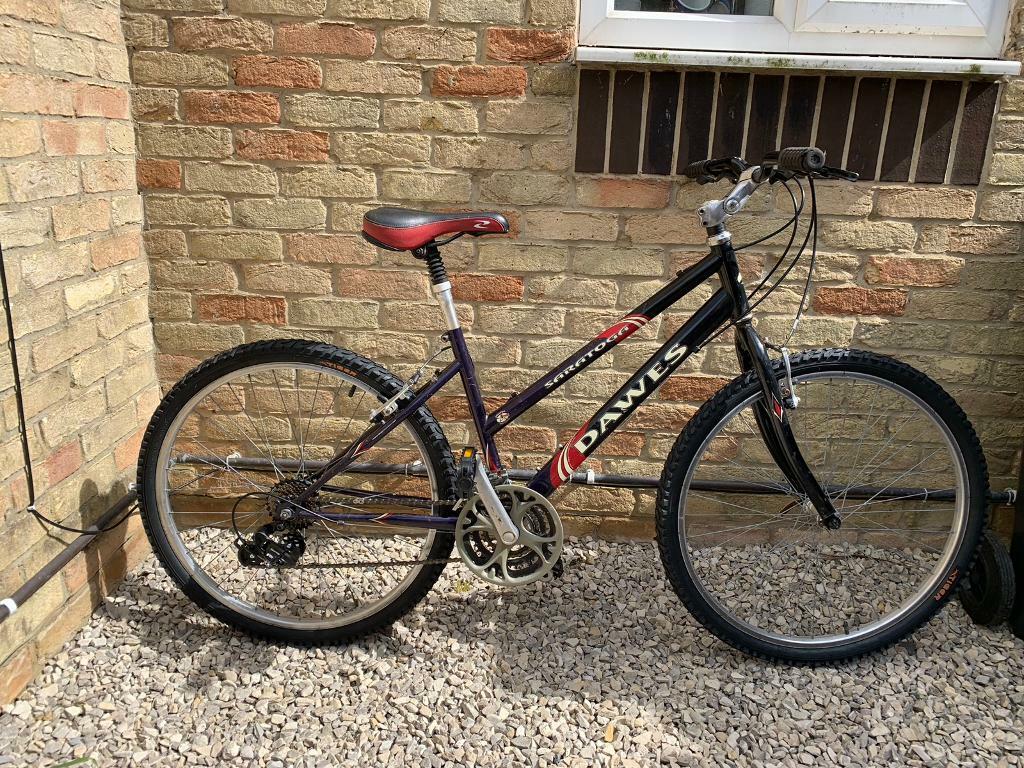 dawes red feather ladies bike