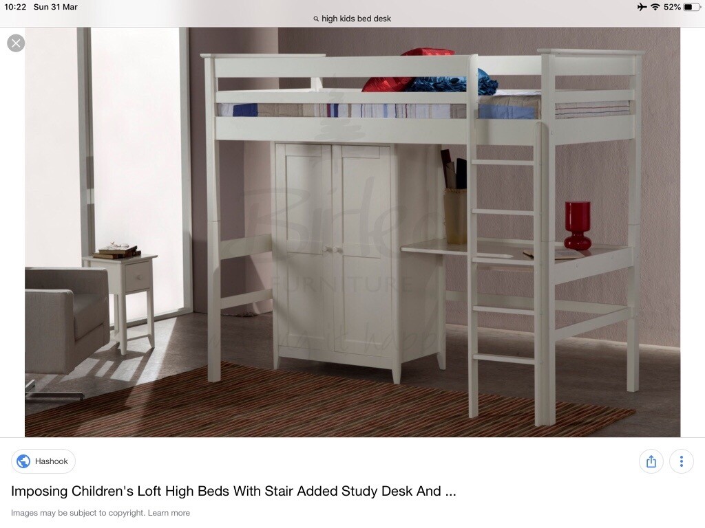 High Sleeper Bed With Desk Wardrobe And Drawers Excellent Quality