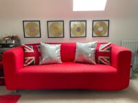 Sofa IKEA KLIPPAN range, removeable cover RED