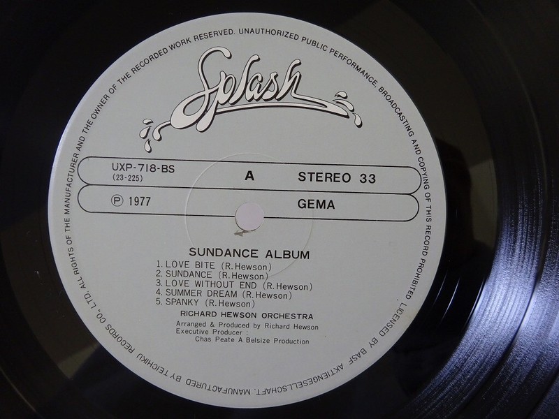 ヘンリー　プレソン作　エメラルドベイ The Richard Hewson Orchestra Sundance Album Splash UXP-718