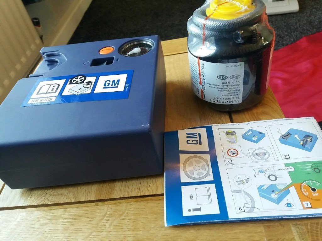 Dunlop Tech Tyre Puncture Kit Kia/Hyundai Compressor Unit in