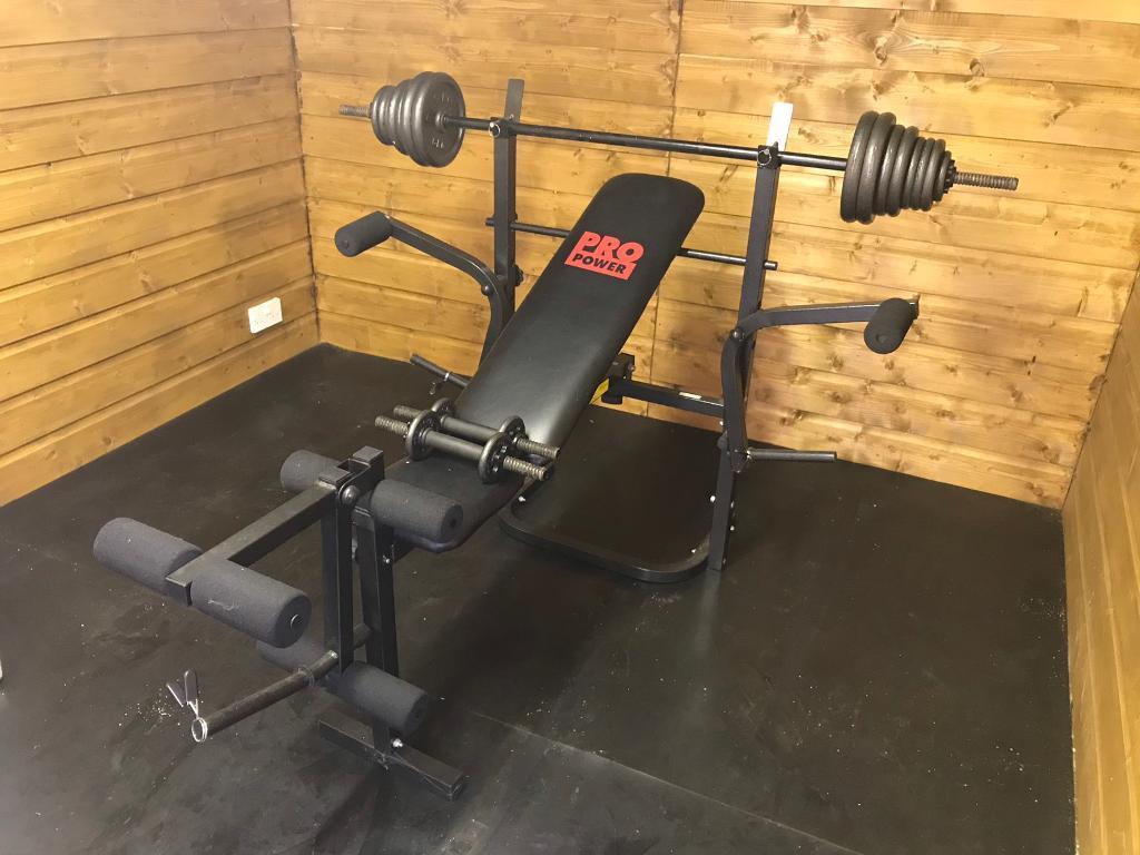 Pro power bench, bar, weights and dumbells in Forfar, Angus Gumtree