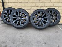 Freelander 2 19 inch HST powder coat black Alloy wheels 5mm+ Pirelli!