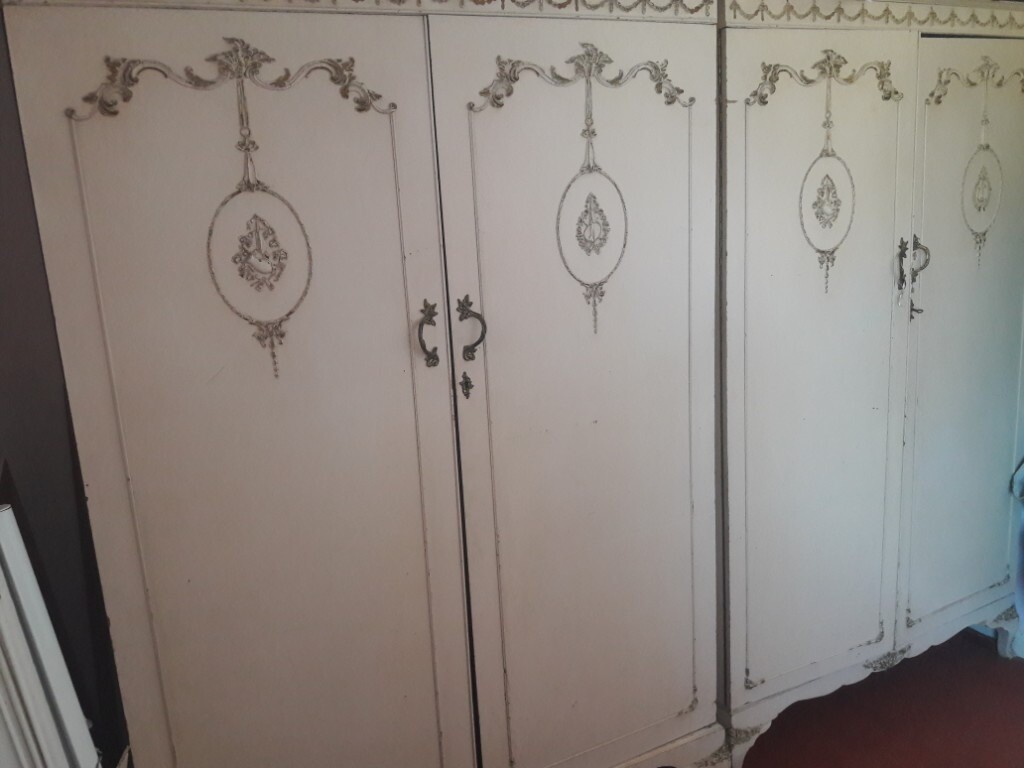 Two Large Wooden Retro Vintage Wardrobes Set In West Ealing