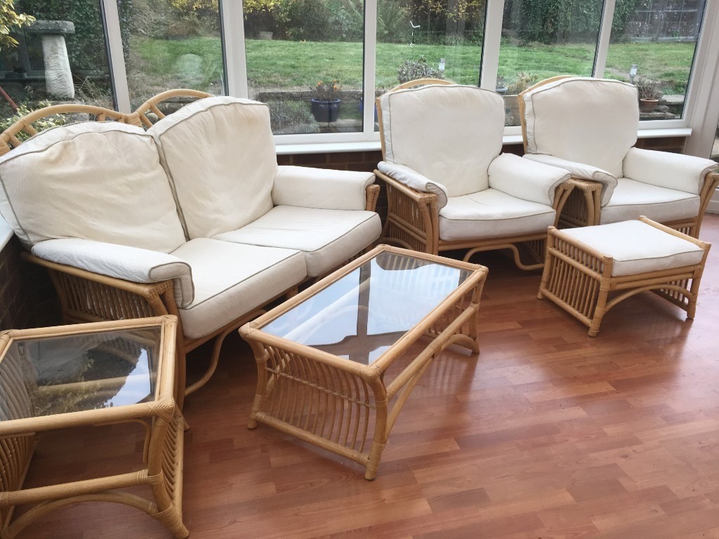 Conservatory furniture in good condition. Three piece suite with