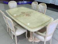 Italian Style Extendable Dining Table & 6 Chairs