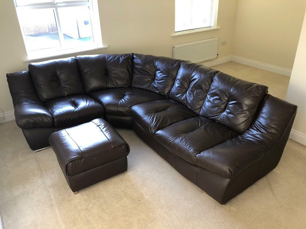 Brown Leather Corner Sofa in Gateshead, Tyne and Wear Gumtree