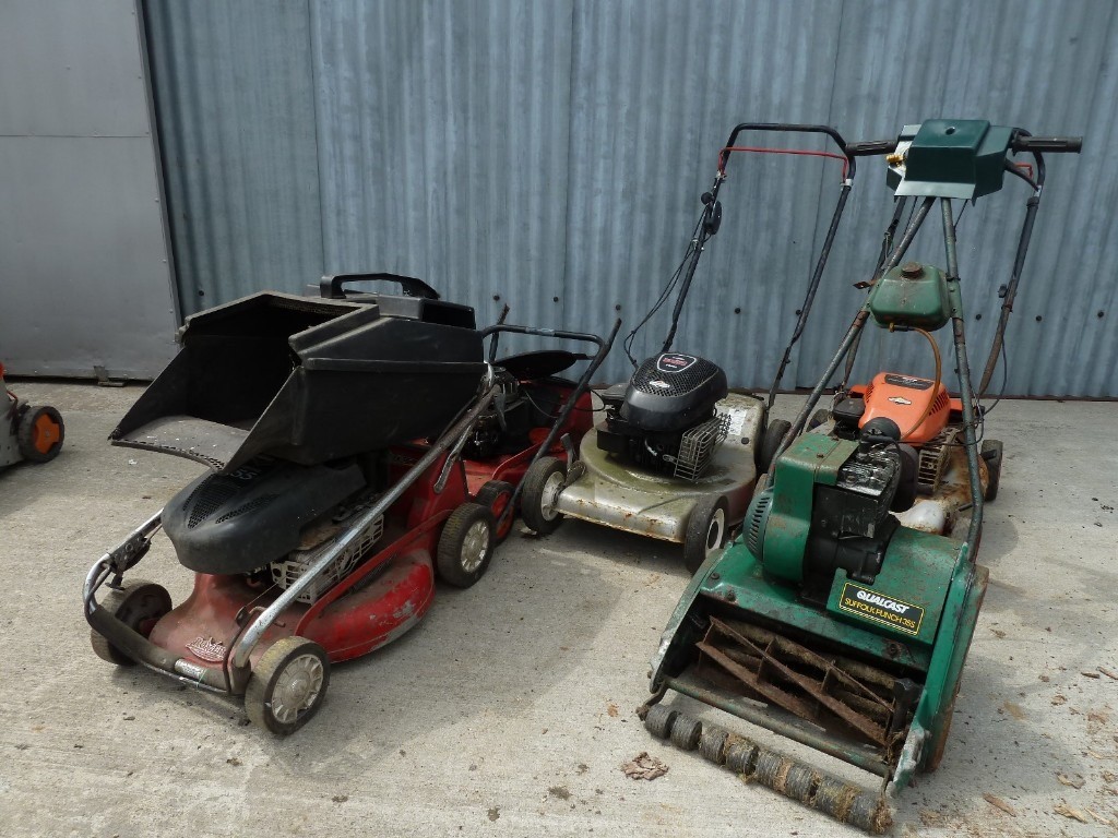5 x Petrol Lawnmowers (Rover / Qualcast) for Spares or Repairs