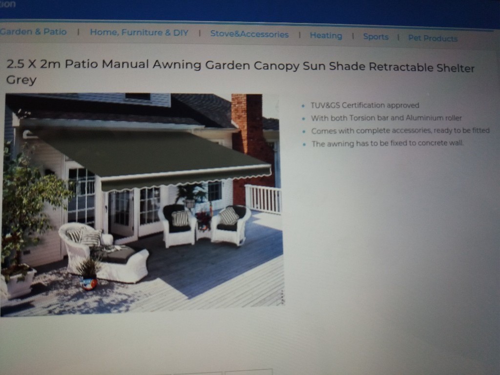 Garden Retractable Sun Shade In Otley West Yorkshire Gumtree