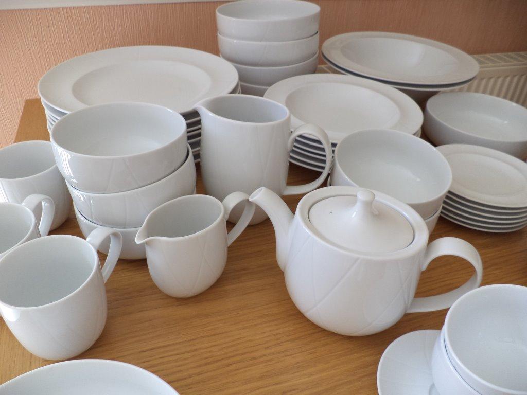 Betty Jackson Black 47 Piece White Modern Dinner Service (Debenhams