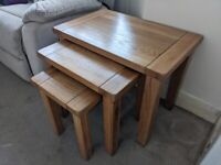 Solid Oak nest of tables 