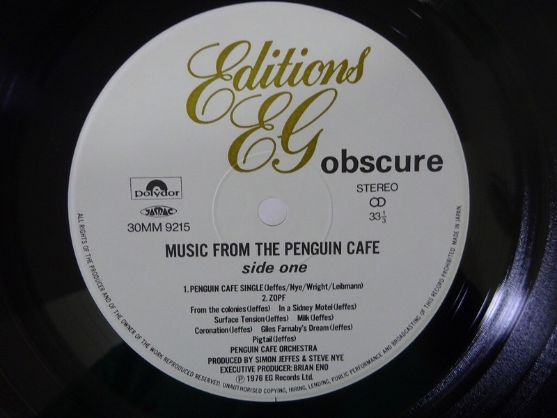 その他 LP/GF Penguin Cafe Orchestra Music From 30MM9215 EDITIONS EG Japan /00400 Penguin Cafe Orchestra – Music From The Penguin Cafe