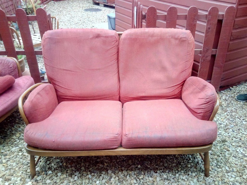  ercol jubilee 2 seater sofa recently rewebbed in Bretton 