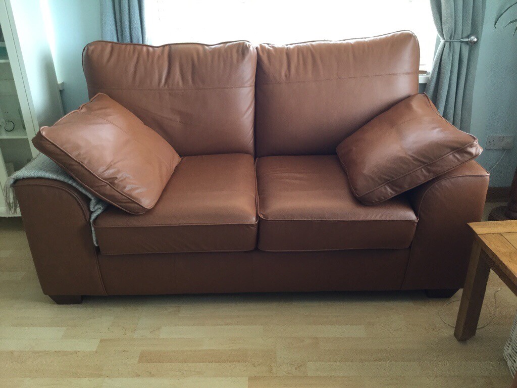 Beautiful M&S sofas nubuck leather as new in Whitehead, County