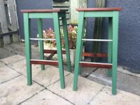 Pair of Painted Kitchen Stools