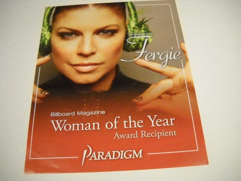 FERGIE Congratulations as BB Woman Of The Year original 2010 Promo Poster Ad