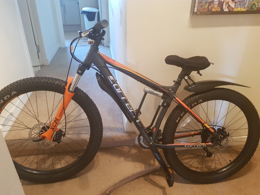carrera orange mountain bike