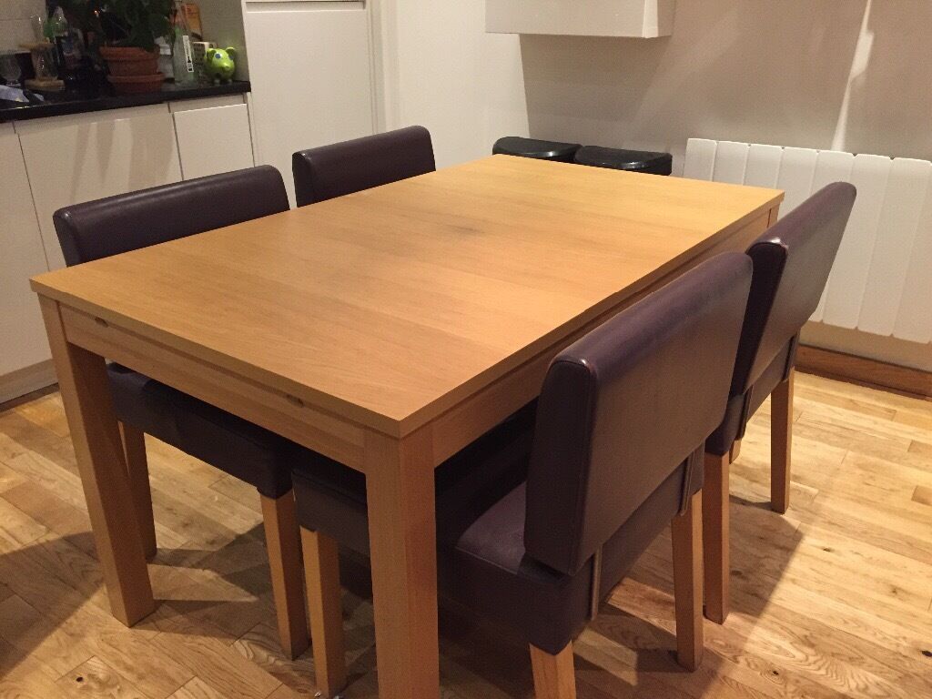 Ikea BJURSTA extendable wooden dining table in oak veneer | in Brick