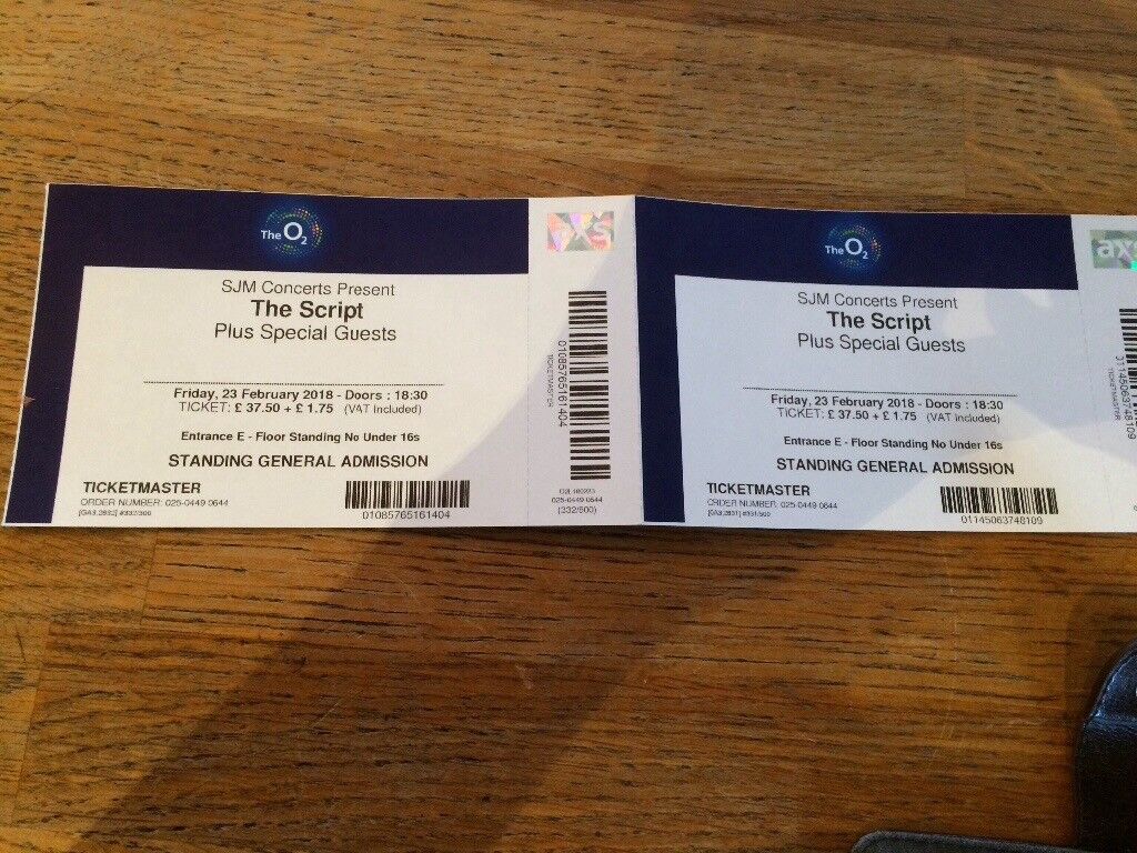 2 tickets for The Script at The O2 Arena, London. | in Poole, Dorset | Gumtree