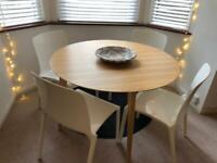 Four white Habitat dining chairs 