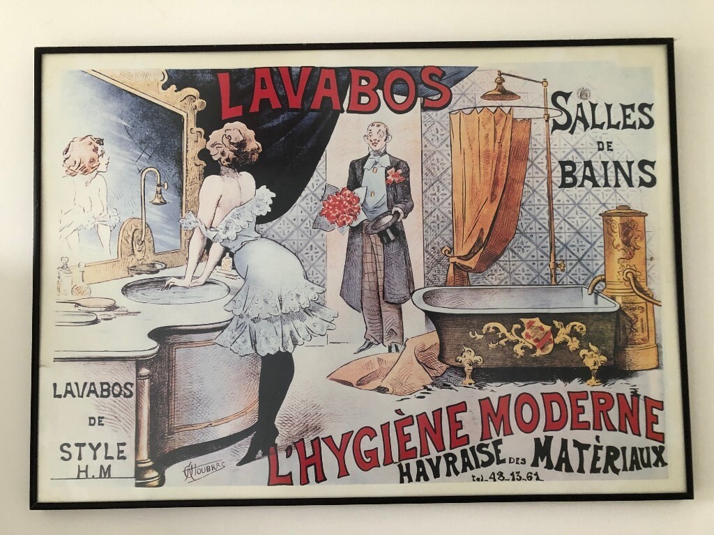 Framed antique poster 68cm x 48 cm (with very expensive frame) in