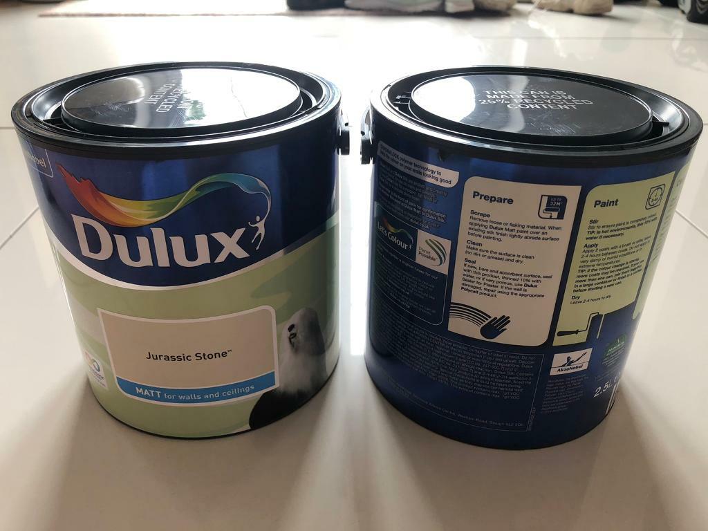 5 litres UNOPENED Dulux Paint Jurassic Stone Matt Emulsion, soft grey