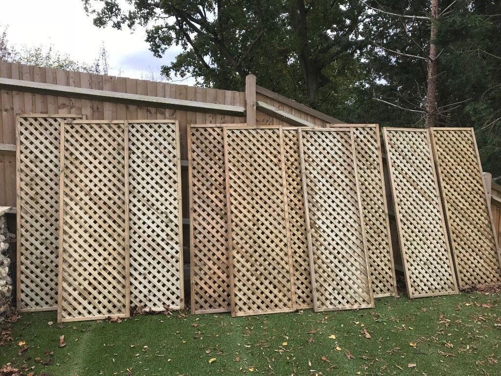 GARDEN TRELLIS OUTDOOR LANDSCAPE FENCING PANELS x 10 (180 x 60cm) | in