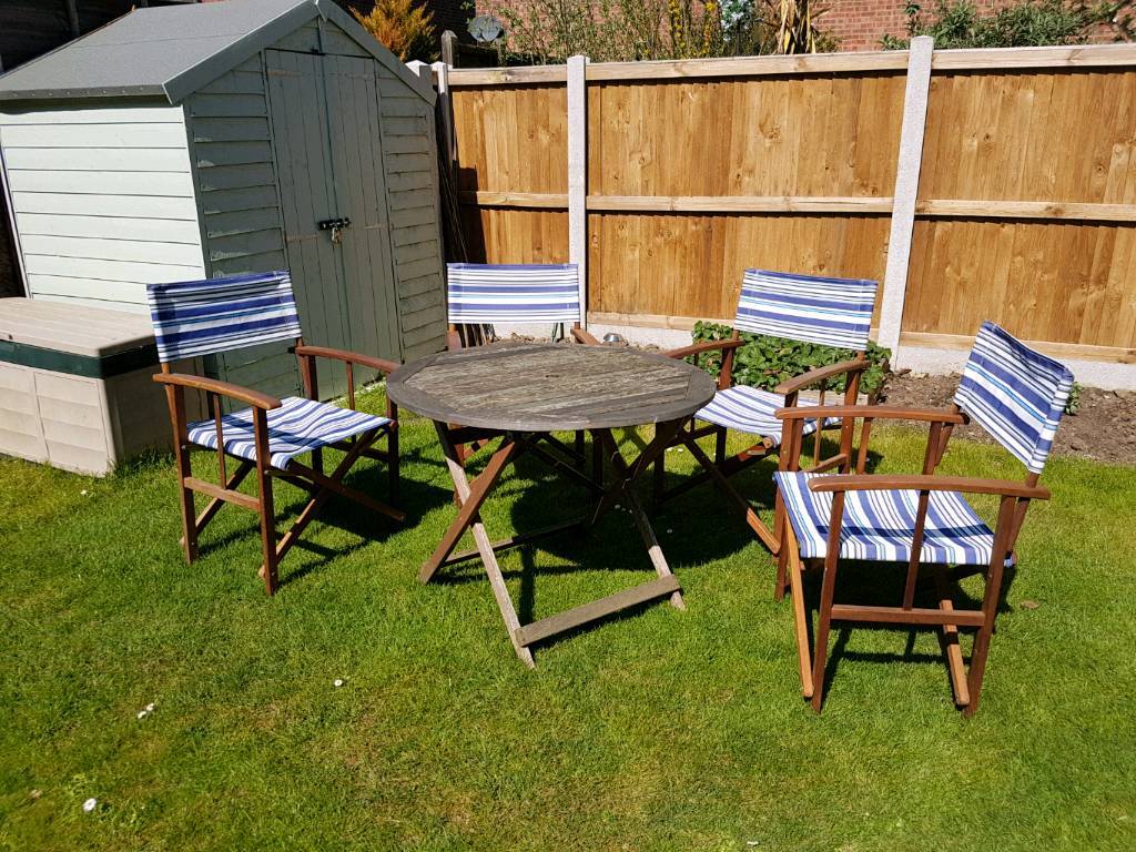 Wooden garden table and 4 chairs | in Colchester, Essex | Gumtree