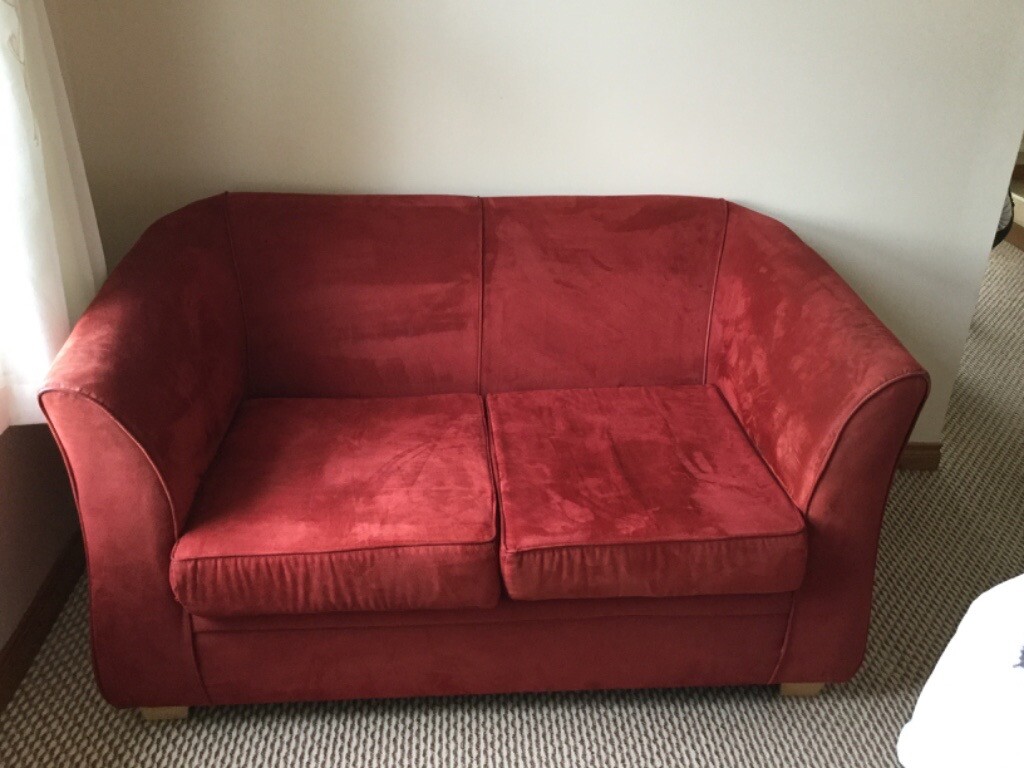 Small two seater sofa red velvet in Portadown, County Armagh Gumtree