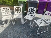 4 x white garden chairs