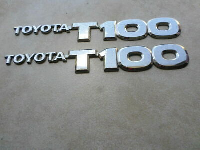 7542734010 Toyota T100 Chrome Door Nameplate Emblem Pair Set of 2 for Pickup