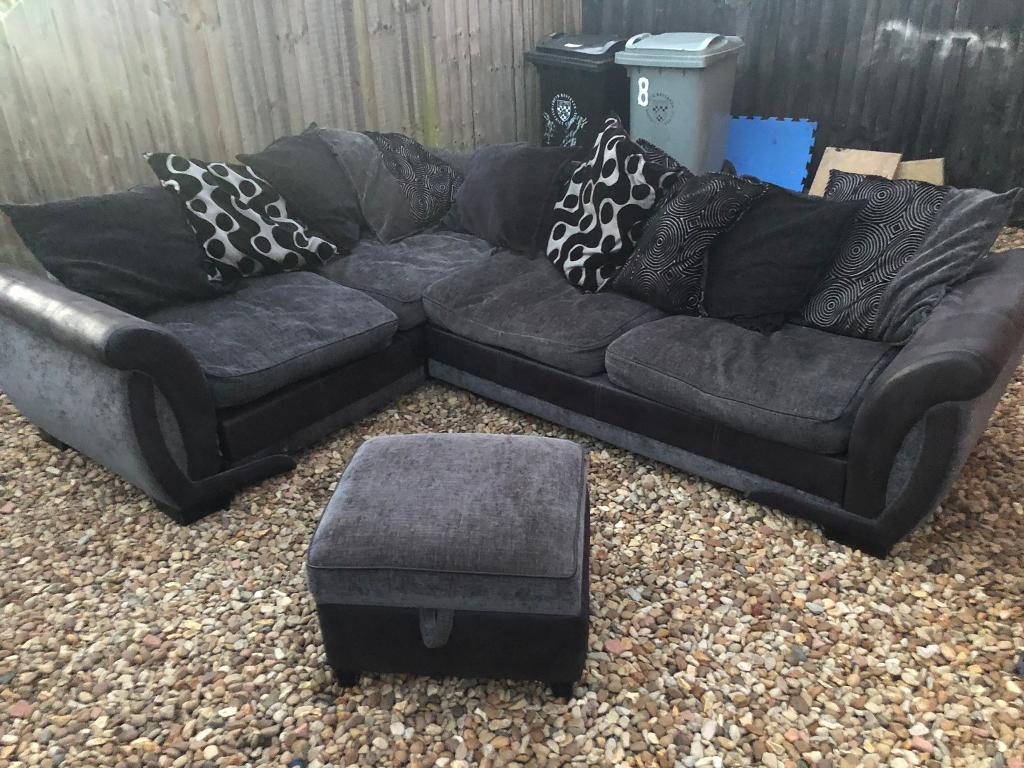 DFS corner sofa BED black and grey in Bourne, Lincolnshire Gumtree