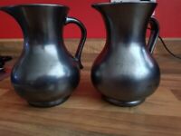 Pair of vintage Prinkash pottery jugs. For collection only