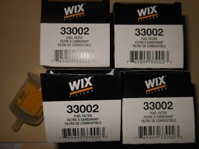 4 NEW GENUINE WIX 33002 5/16'' Hose Inline Clear FUEL FILTER FREE SHIPPING