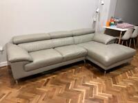 3-Seater Leather Sofa with Chaise