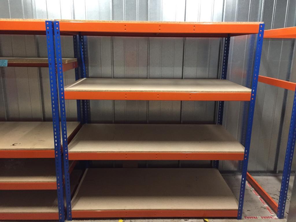 2 x sets of deep shelving racking heavy duty used 2440 W x 1980 H x