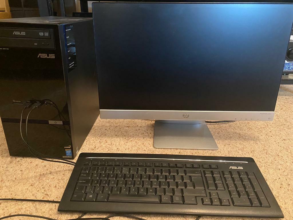 ASUS K30AD Computer with 23 inch HP Pavillion 23xi monitor with Keybord