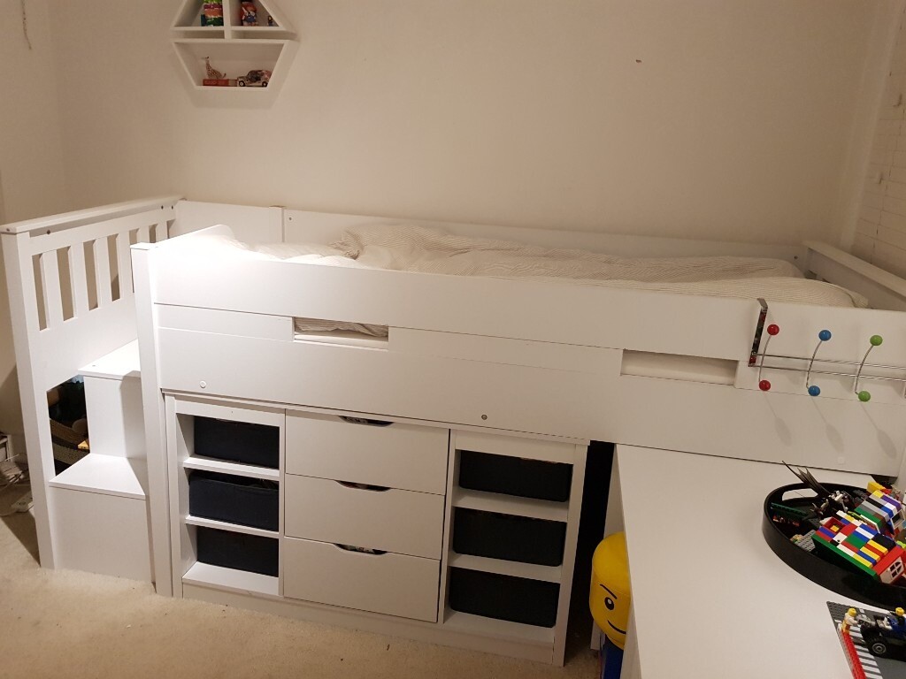 Mid sleeper single bed with storage and desk | in Bournemouth, Dorset ...