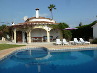 Oasis: Beautiful 3 bed villa with own lovely pool in exotic gardens by sea sandy beach, Denia Spain