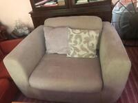 Three Seater Sofa and Cuddle Chair 